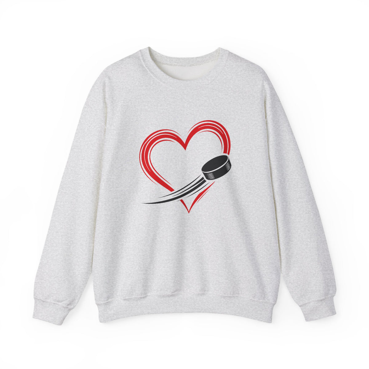 Heart Puck Hockey Crewneck Sweatshirt