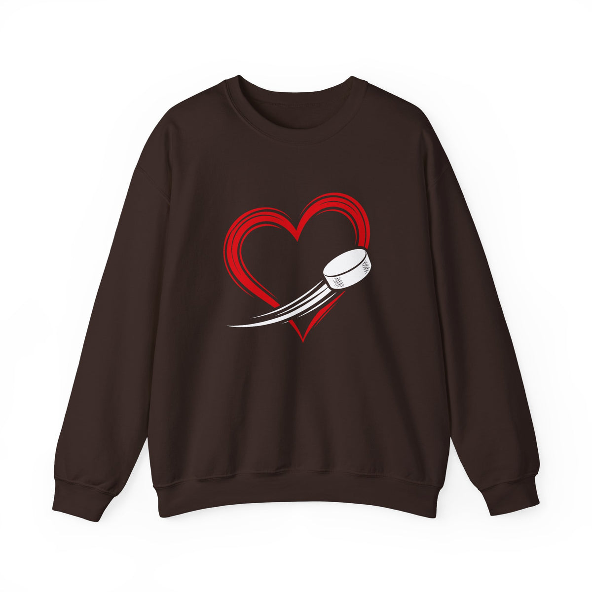 Heart Puck Hockey Crewneck Sweatshirt