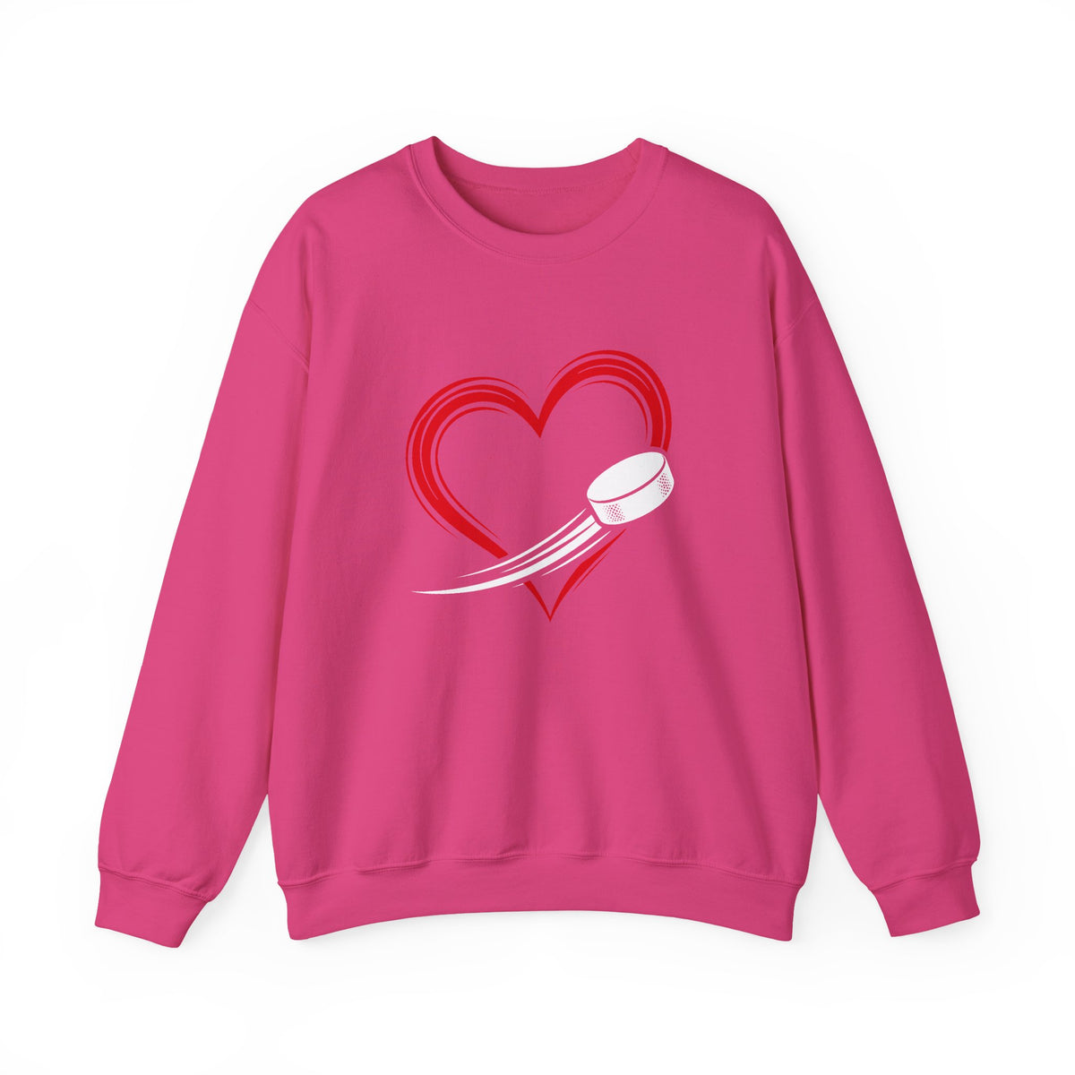 Heart Puck Hockey Crewneck Sweatshirt