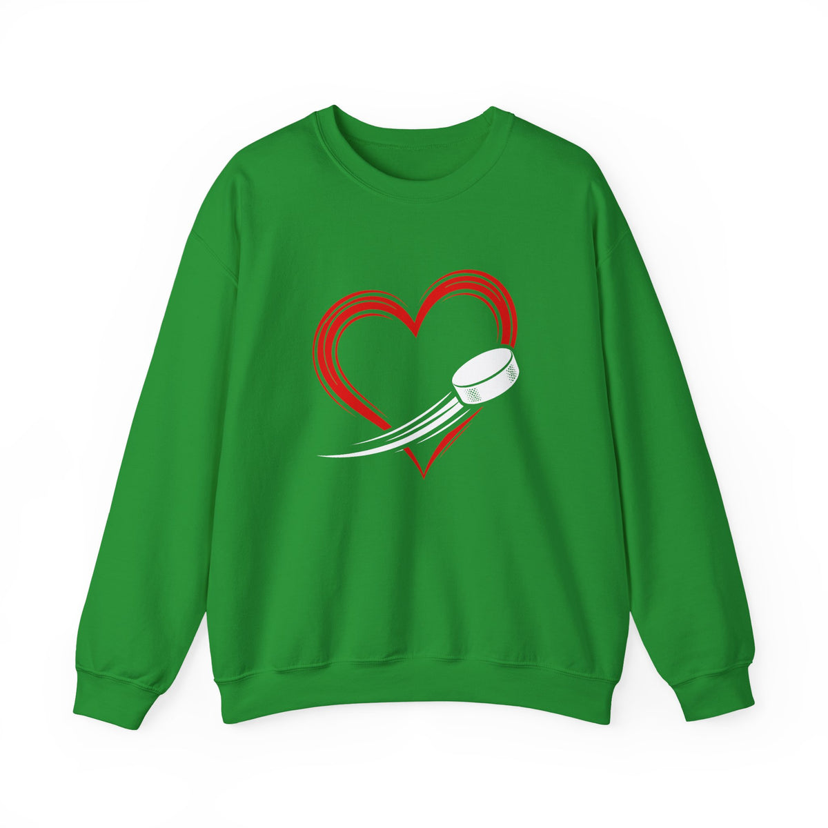 Heart Puck Hockey Crewneck Sweatshirt