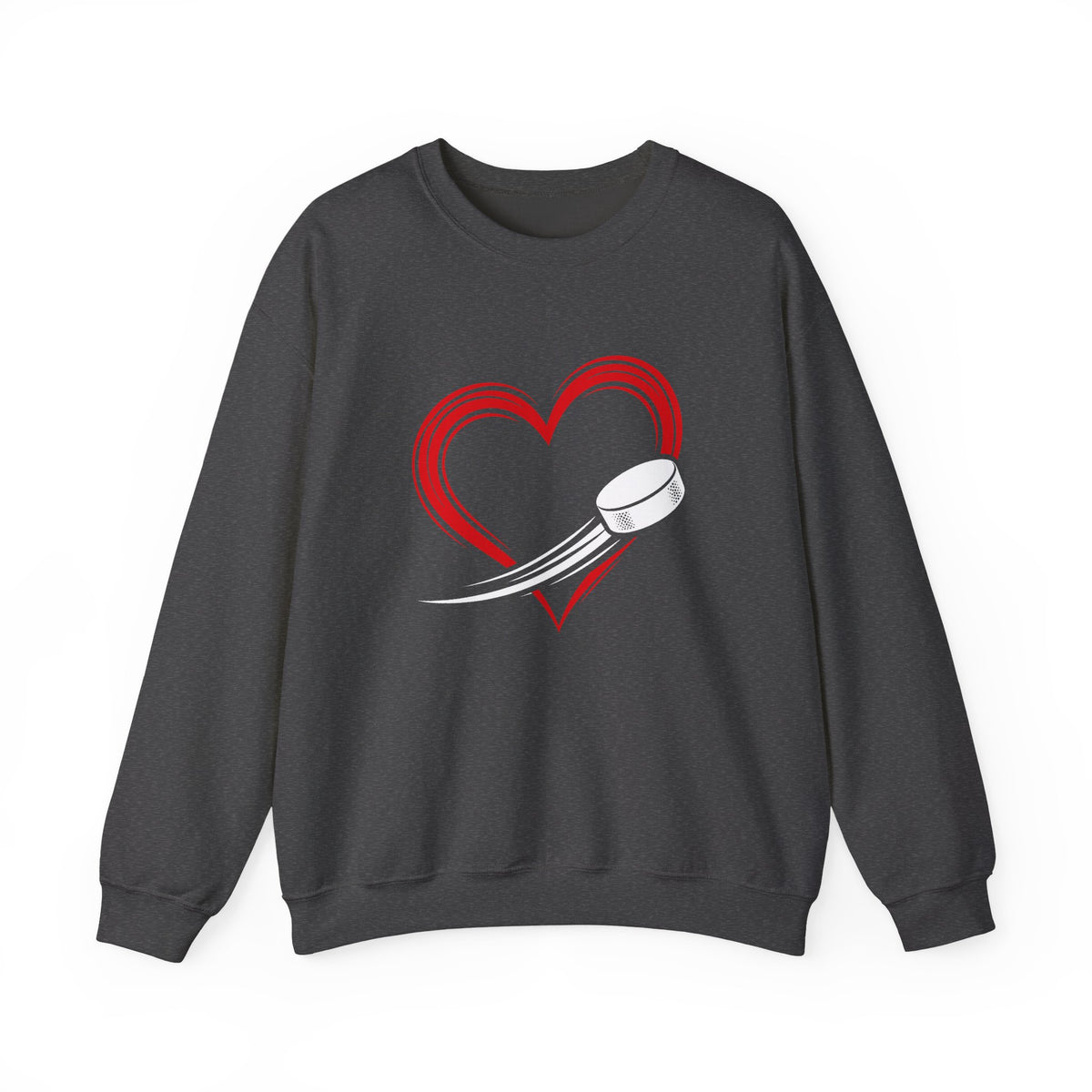 Heart Puck Hockey Crewneck Sweatshirt