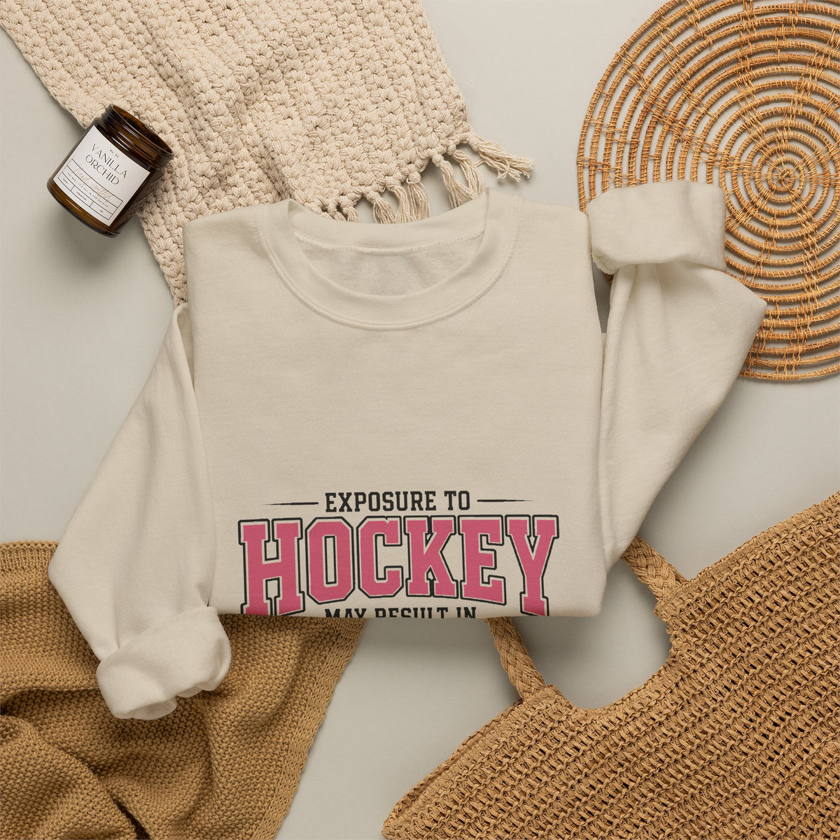 Hockey Happiness Crewneck Sweatshirt for Women