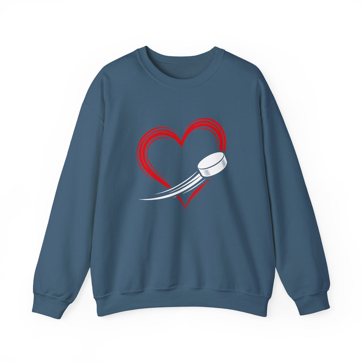 Heart Puck Hockey Crewneck Sweatshirt