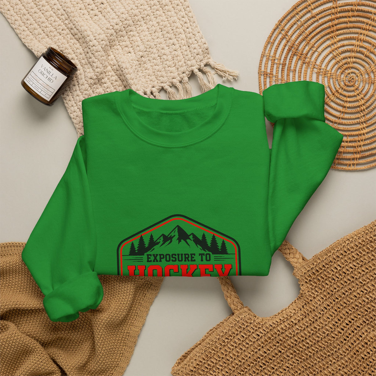 Hockey Happiness Crewneck Sweatshirt for Men