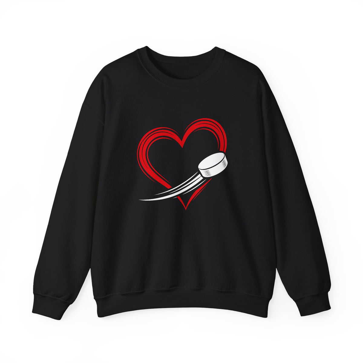 Heart Puck Hockey Crewneck Sweatshirt