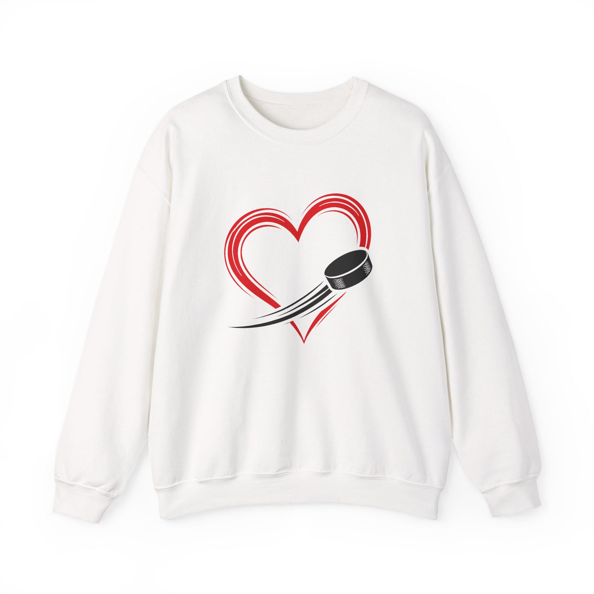 Heart Puck Hockey Crewneck Sweatshirt