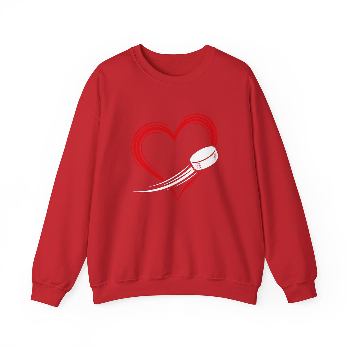 Heart Puck Hockey Crewneck Sweatshirt