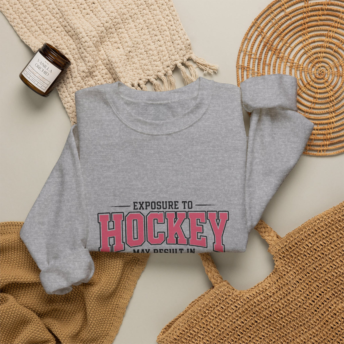 Hockey Happiness Crewneck Sweatshirt for Women