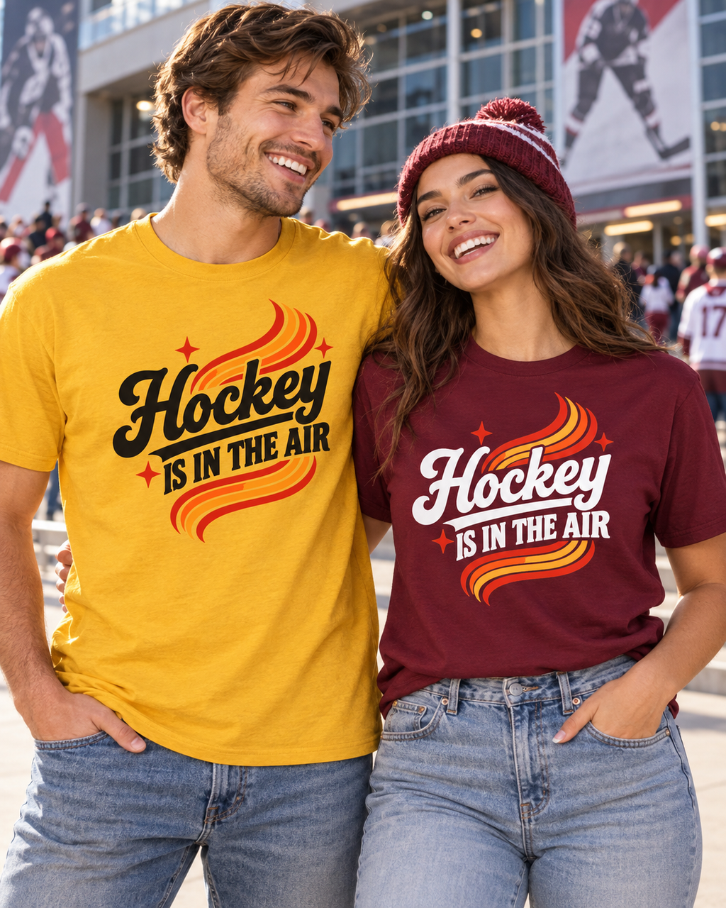 Hockey Is In The Air Retro Hockey T-Shirt