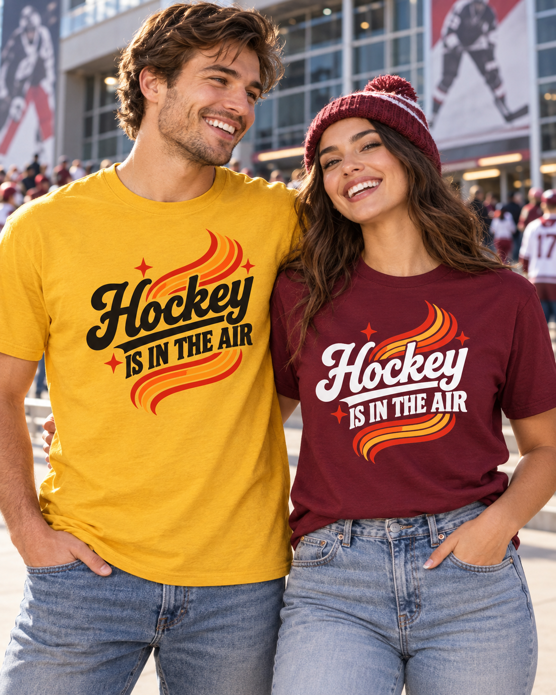 Hockey Is In The Air Retro Hockey T-Shirt