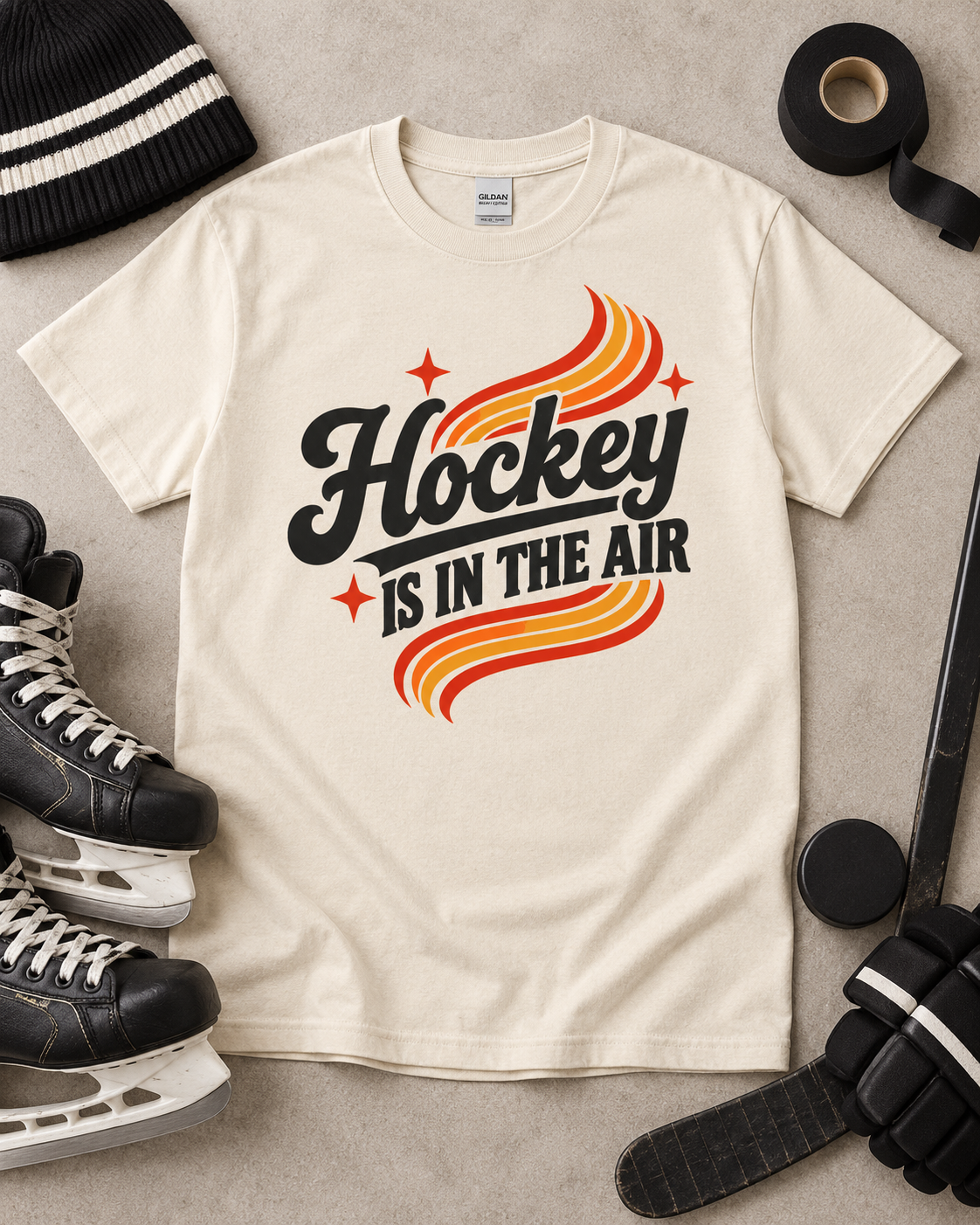 Hockey Is In The Air Retro Hockey T-Shirt