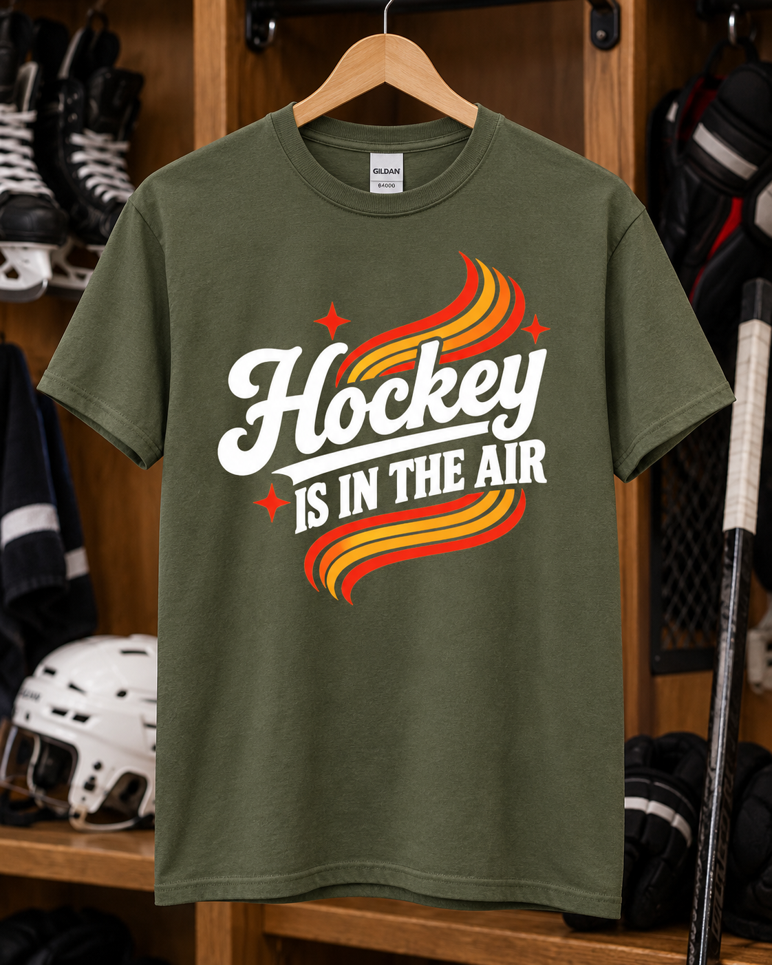 Hockey Is In The Air Retro Hockey T-Shirt