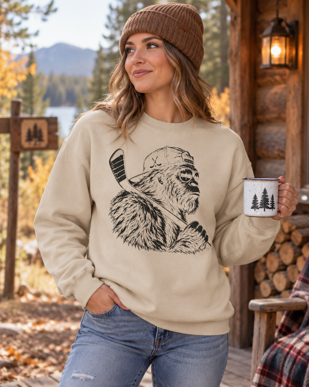 Bigfoot Hockey Sweatshirt | Sasquatch Crewneck