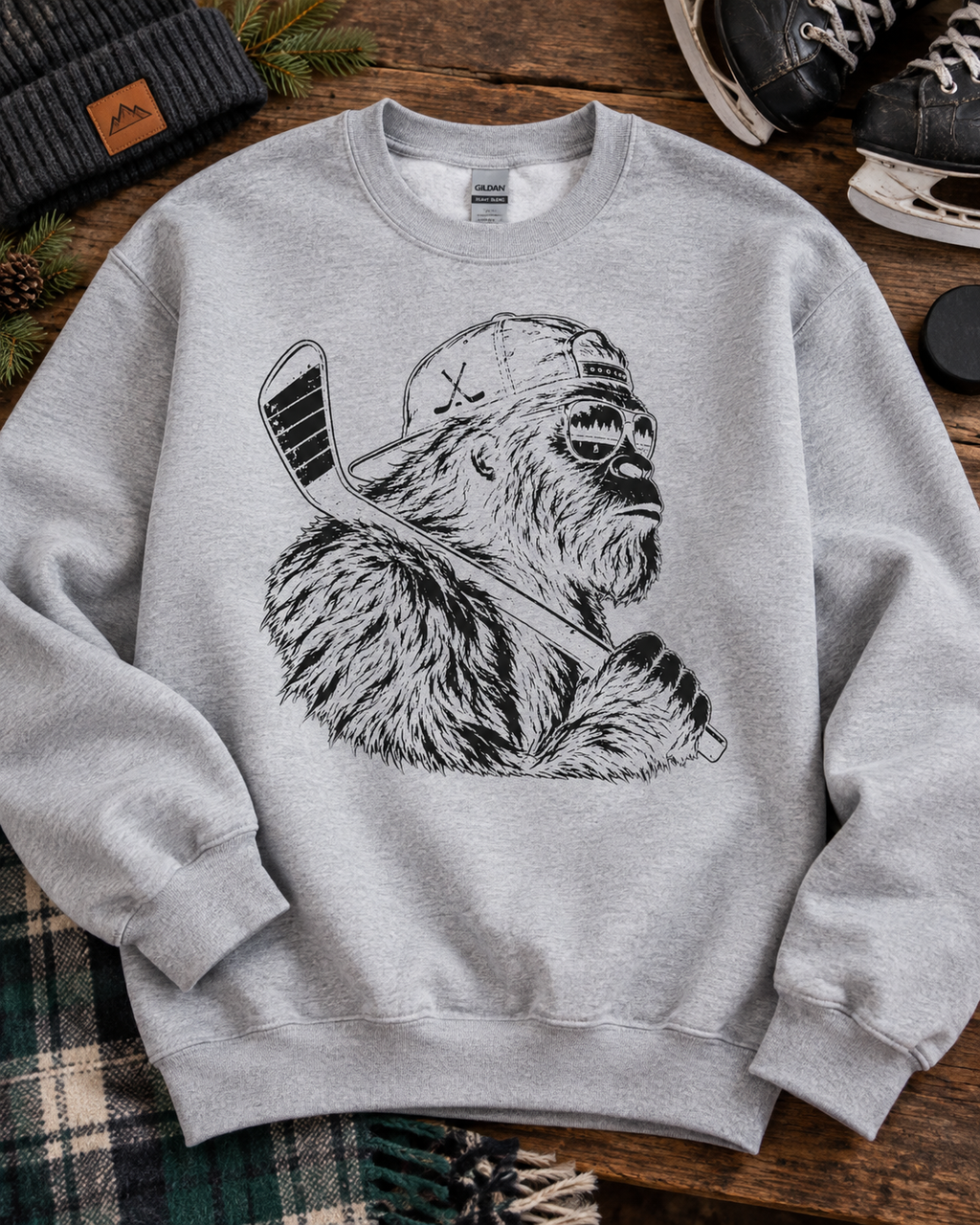 Bigfoot Hockey Sweatshirt | Sasquatch Crewneck