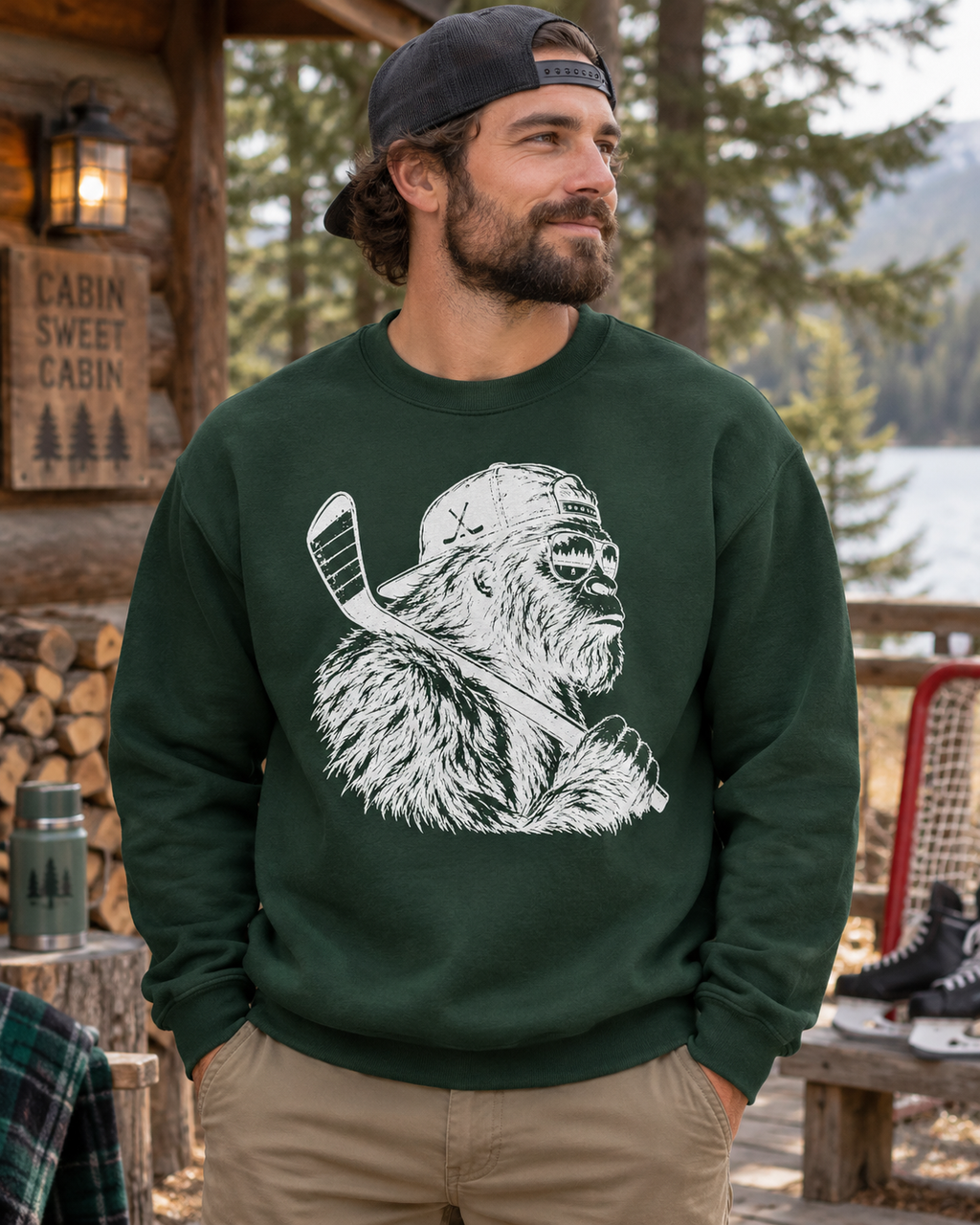 Bigfoot Hockey Sweatshirt | Sasquatch Crewneck
