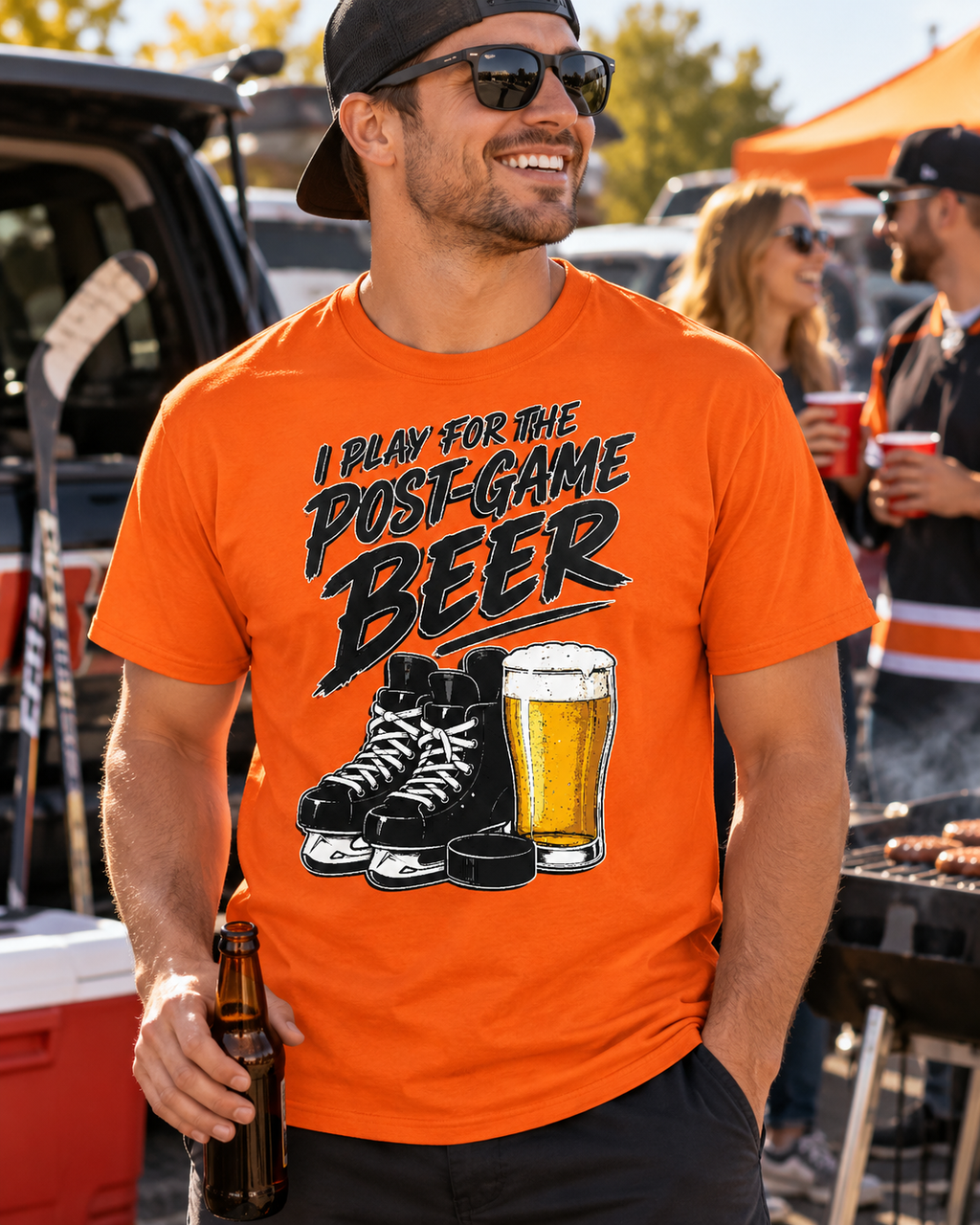 Post-Game Beer Hockey T-Shirt