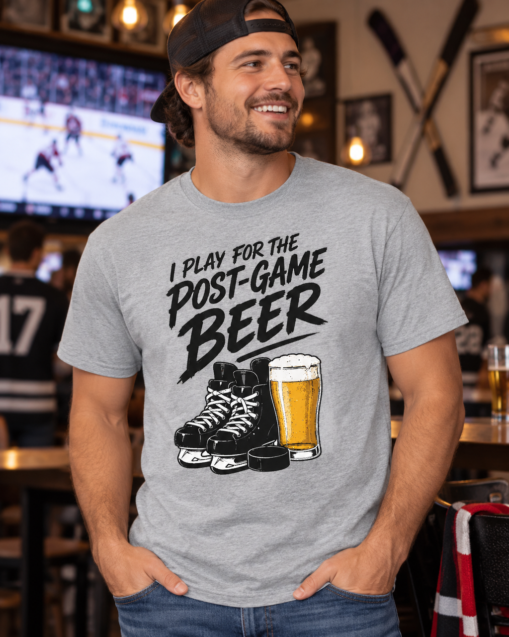 Post-Game Beer Hockey T-Shirt