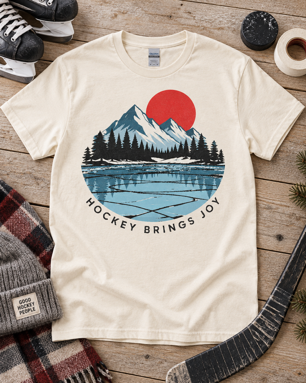Hockey Brings Joy Pond Hockey T-Shirt