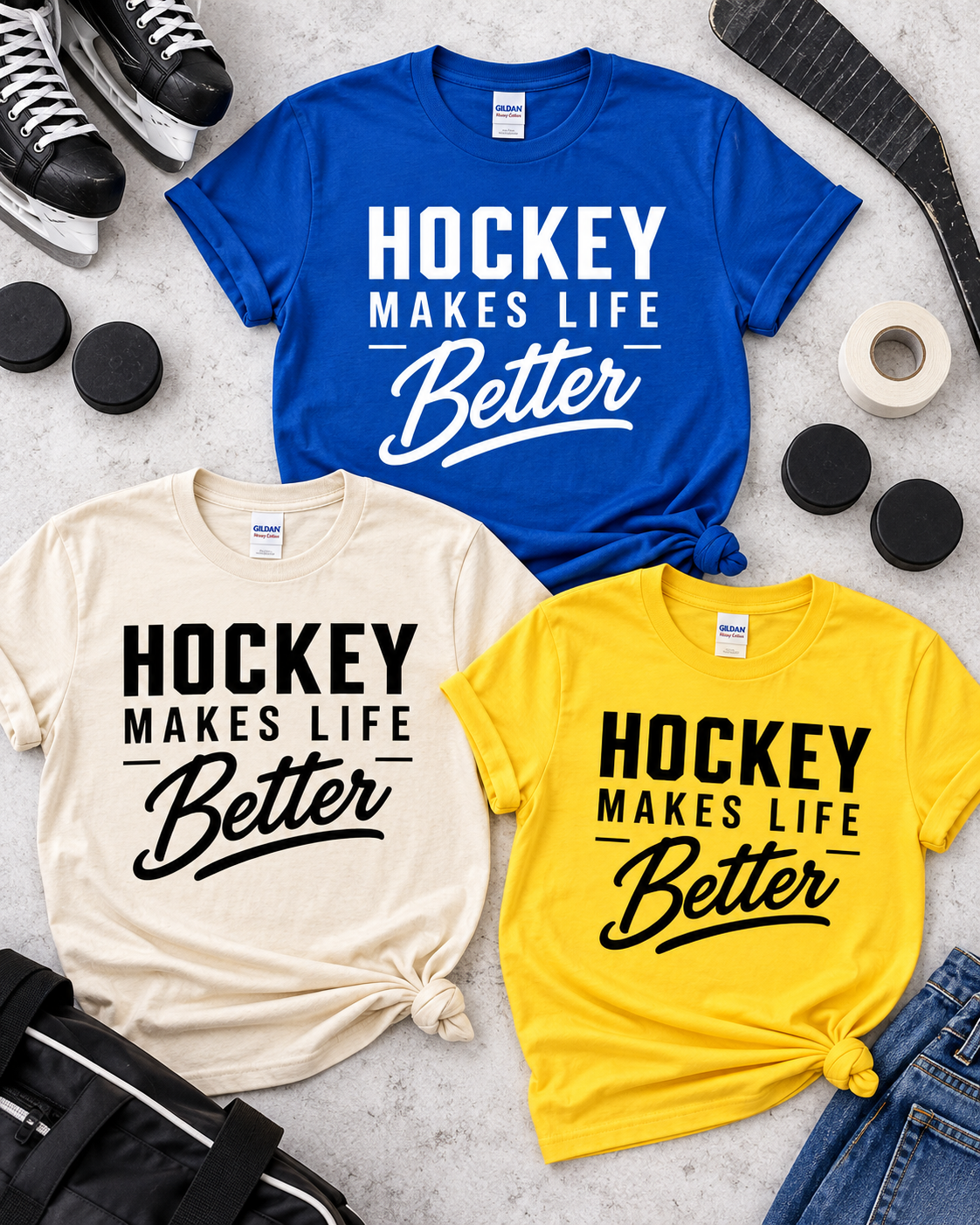 Hockey Makes Life Better Unisex T-Shirt