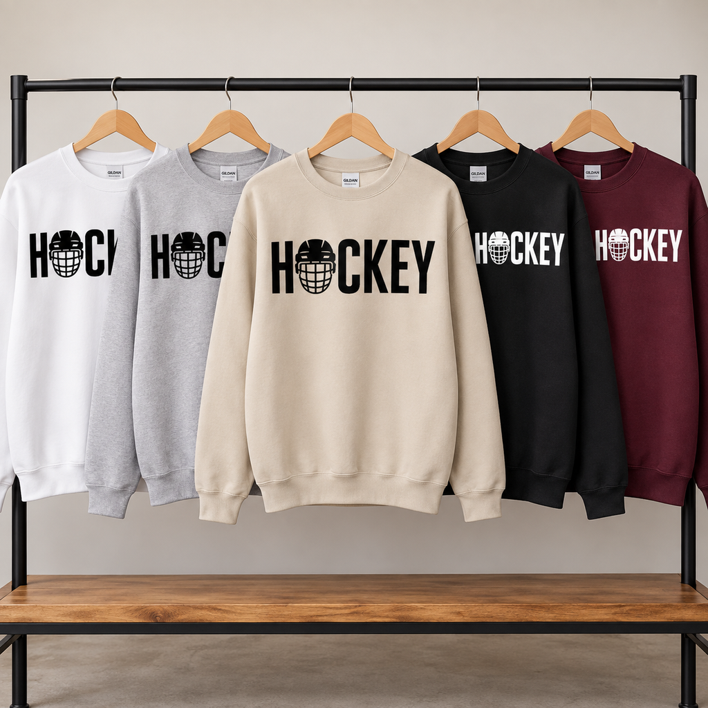 Hockey Helmet Crewneck Sweatshirt