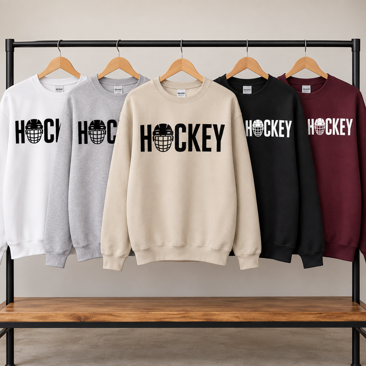 Hockey Helmet Crewneck Sweatshirt