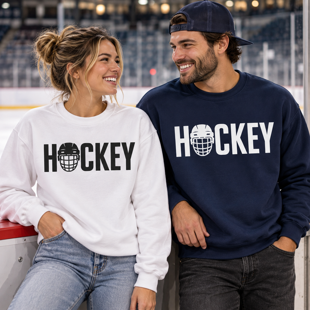 Hockey Helmet Crewneck Sweatshirt