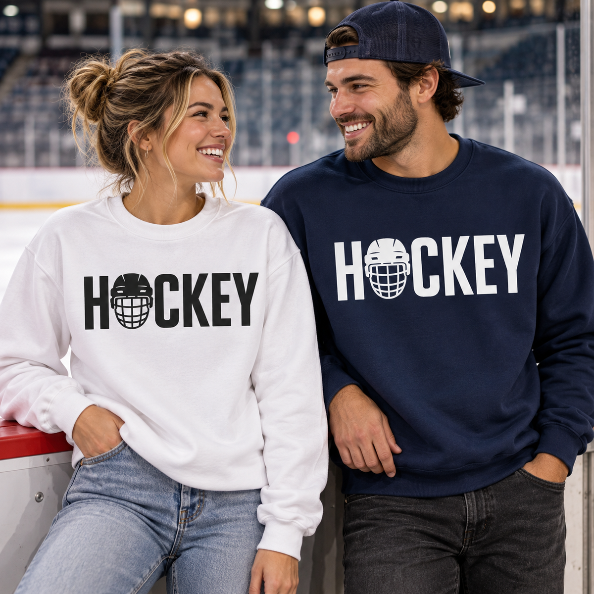 Hockey Helmet Crewneck Sweatshirt