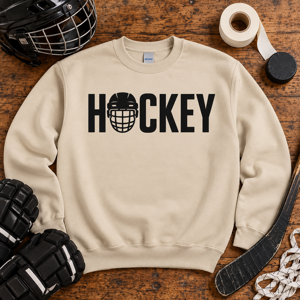 Hockey Helmet Crewneck Sweatshirt