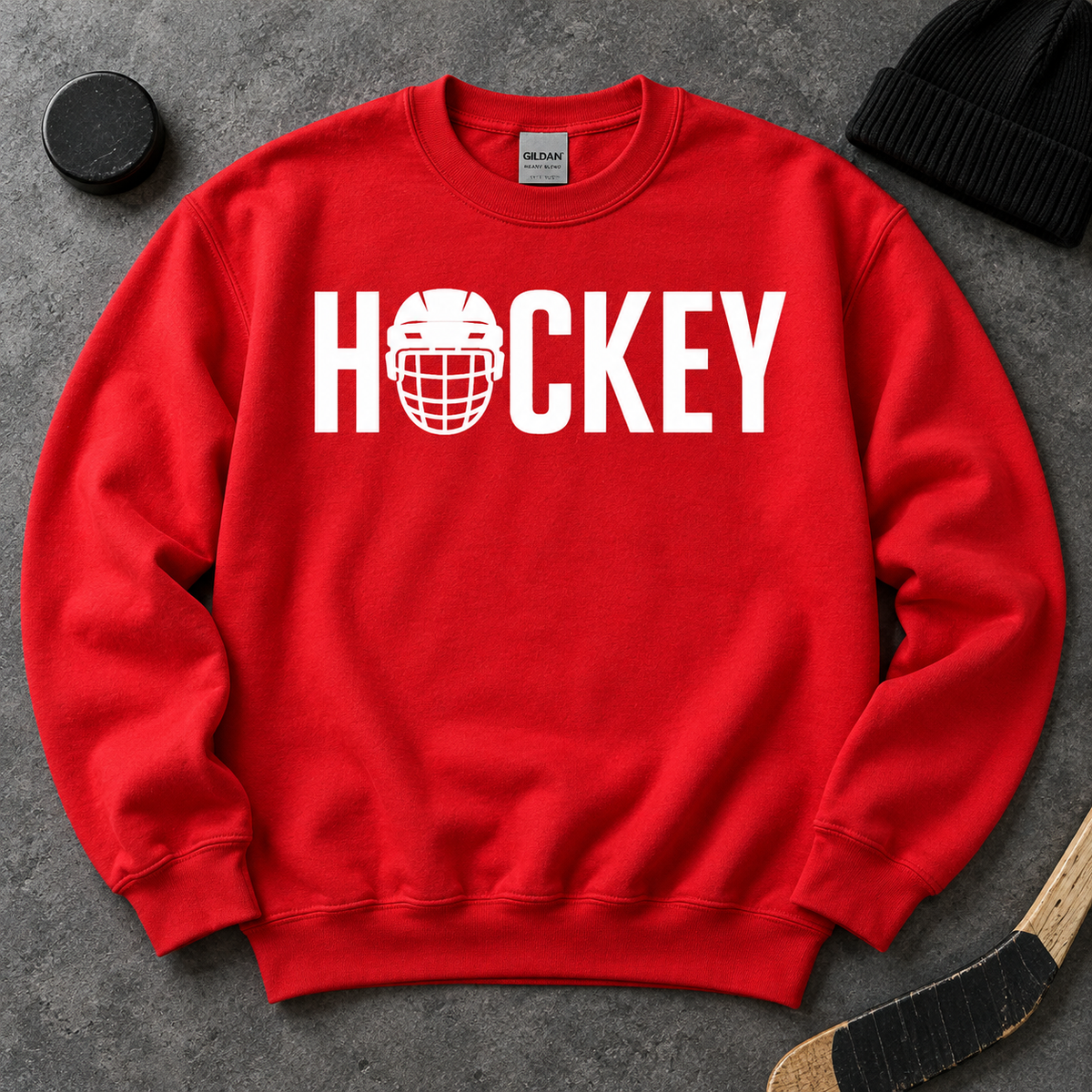 Hockey Helmet Crewneck Sweatshirt