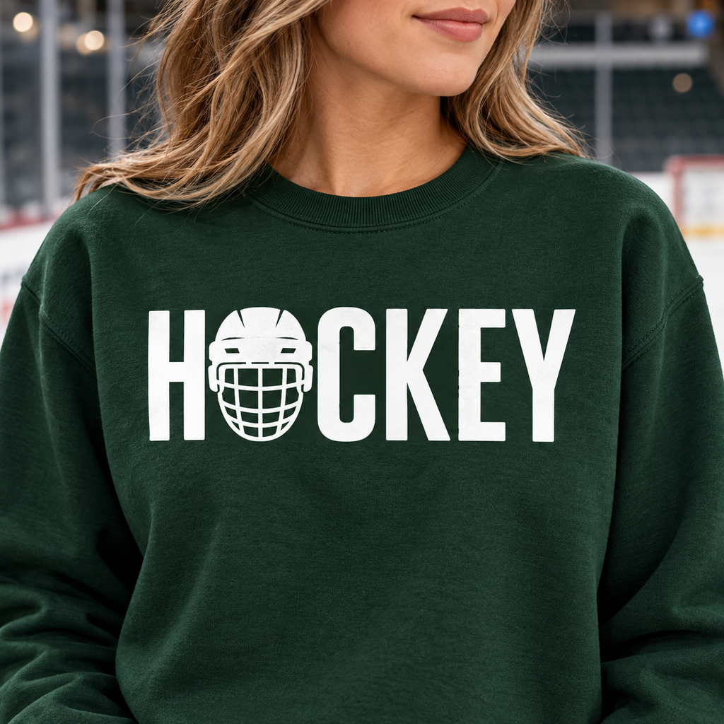 Hockey Helmet Crewneck Sweatshirt
