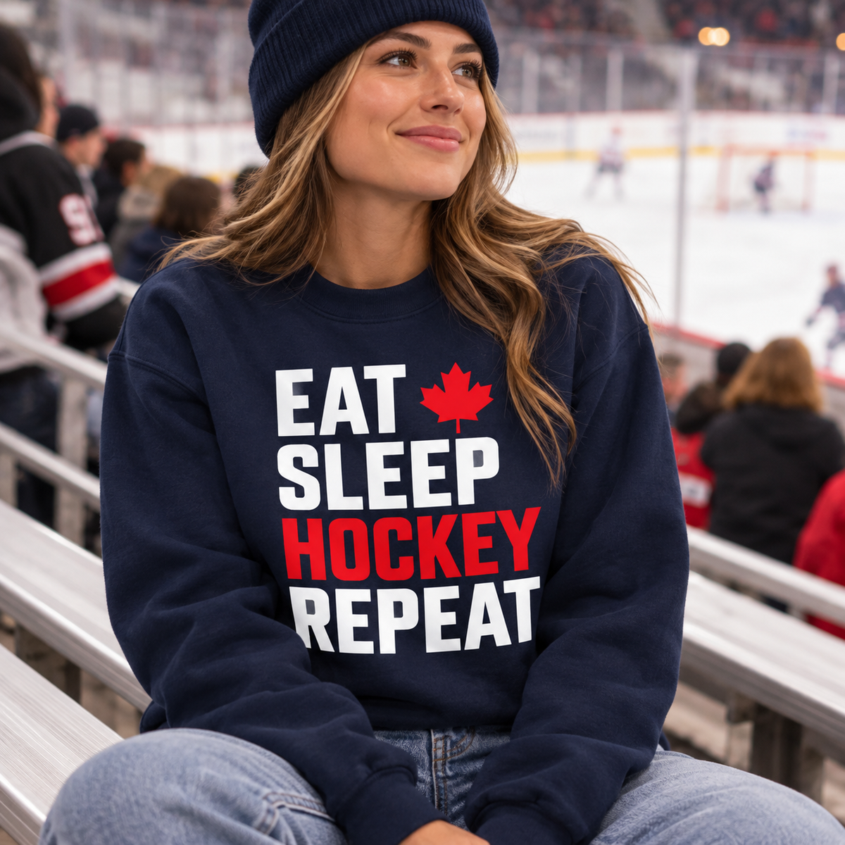 Eat Sleep Hockey Repeat Hockey Sweatshirt