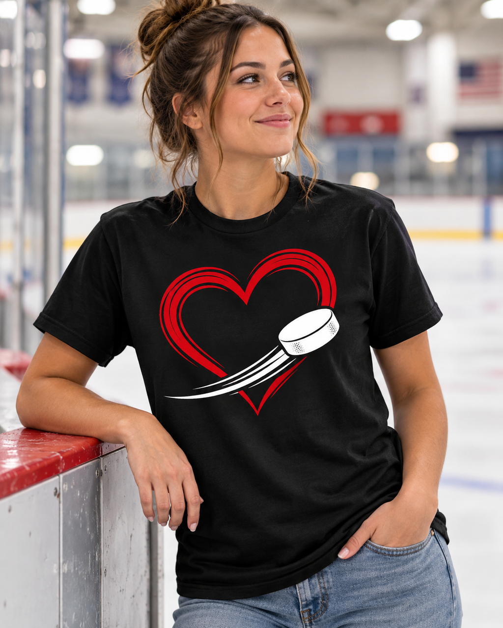 Heart Puck Hockey T-Shirt