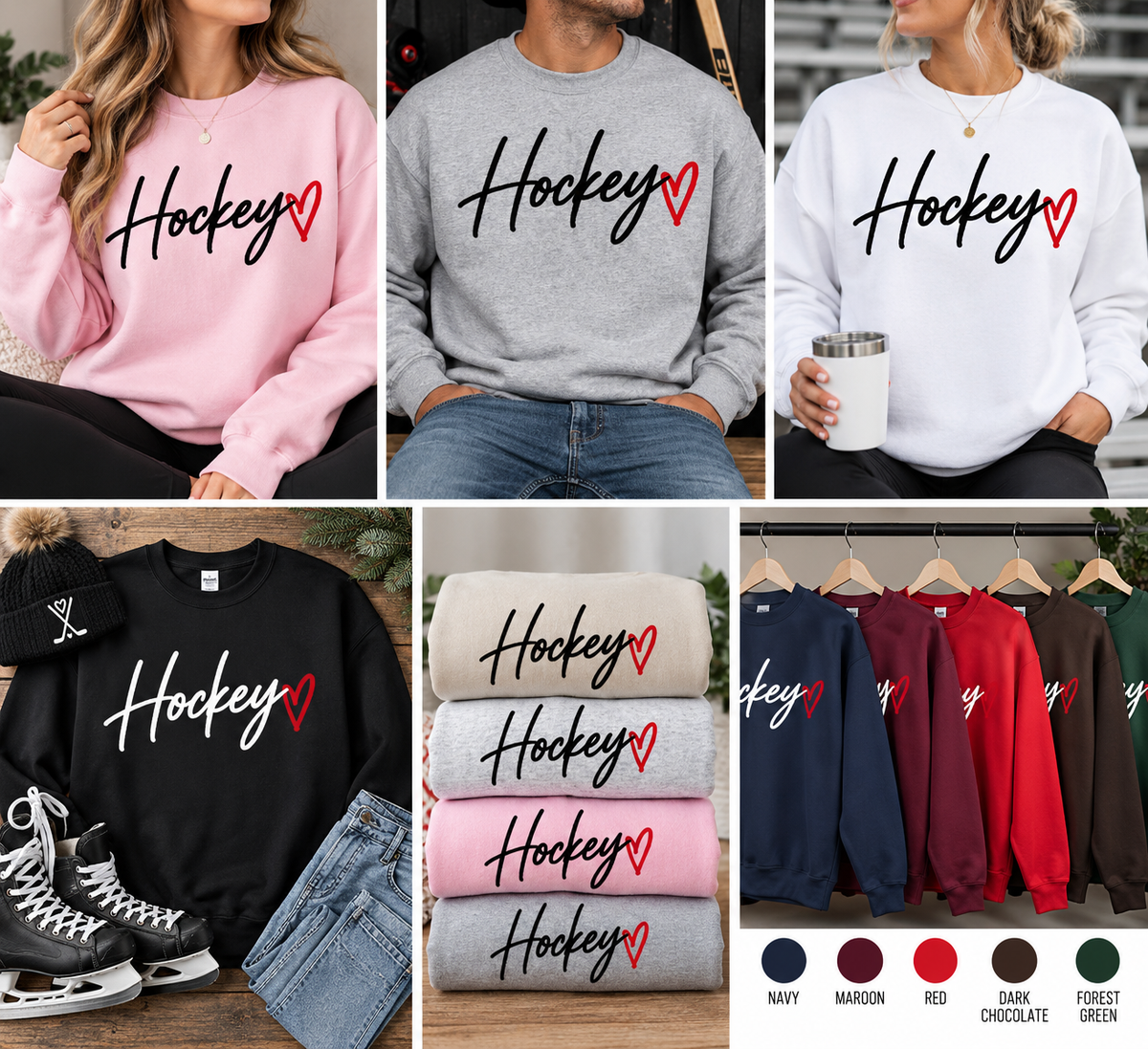 Hockey Heart Unisex Crewneck Sweatshirt