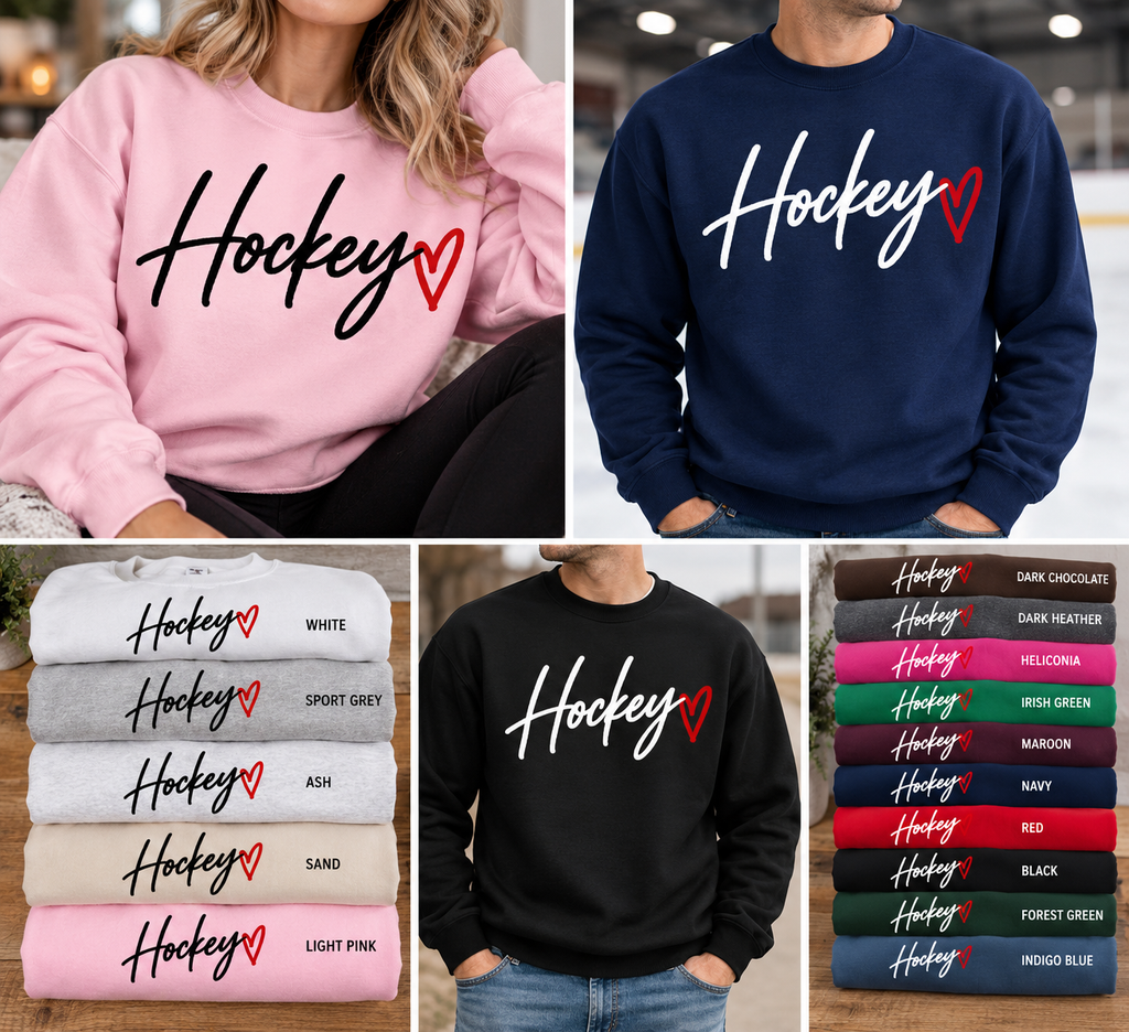 Hockey Heart Unisex Crewneck Sweatshirt