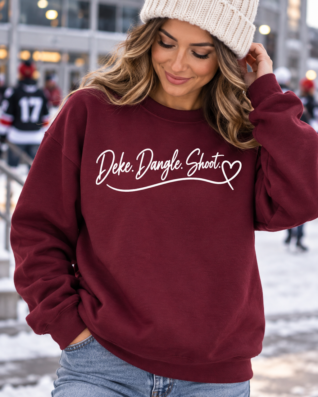 Deke Dangle Shoot Women's Hockey Sweatshirt