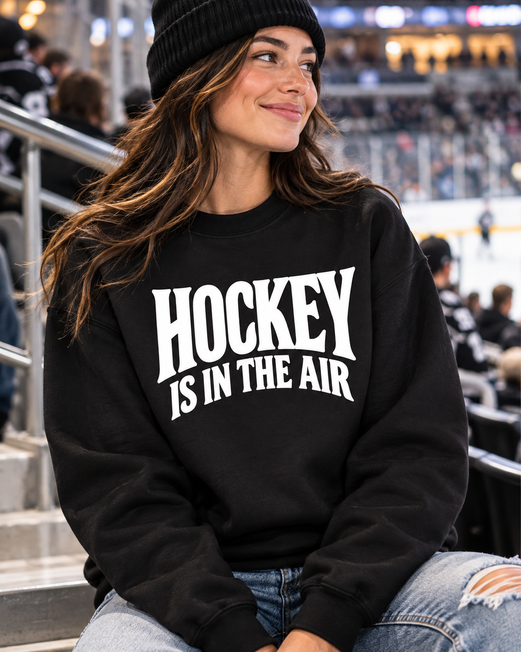 Hockey Is in the Air Unisex Crewneck Sweatshirt