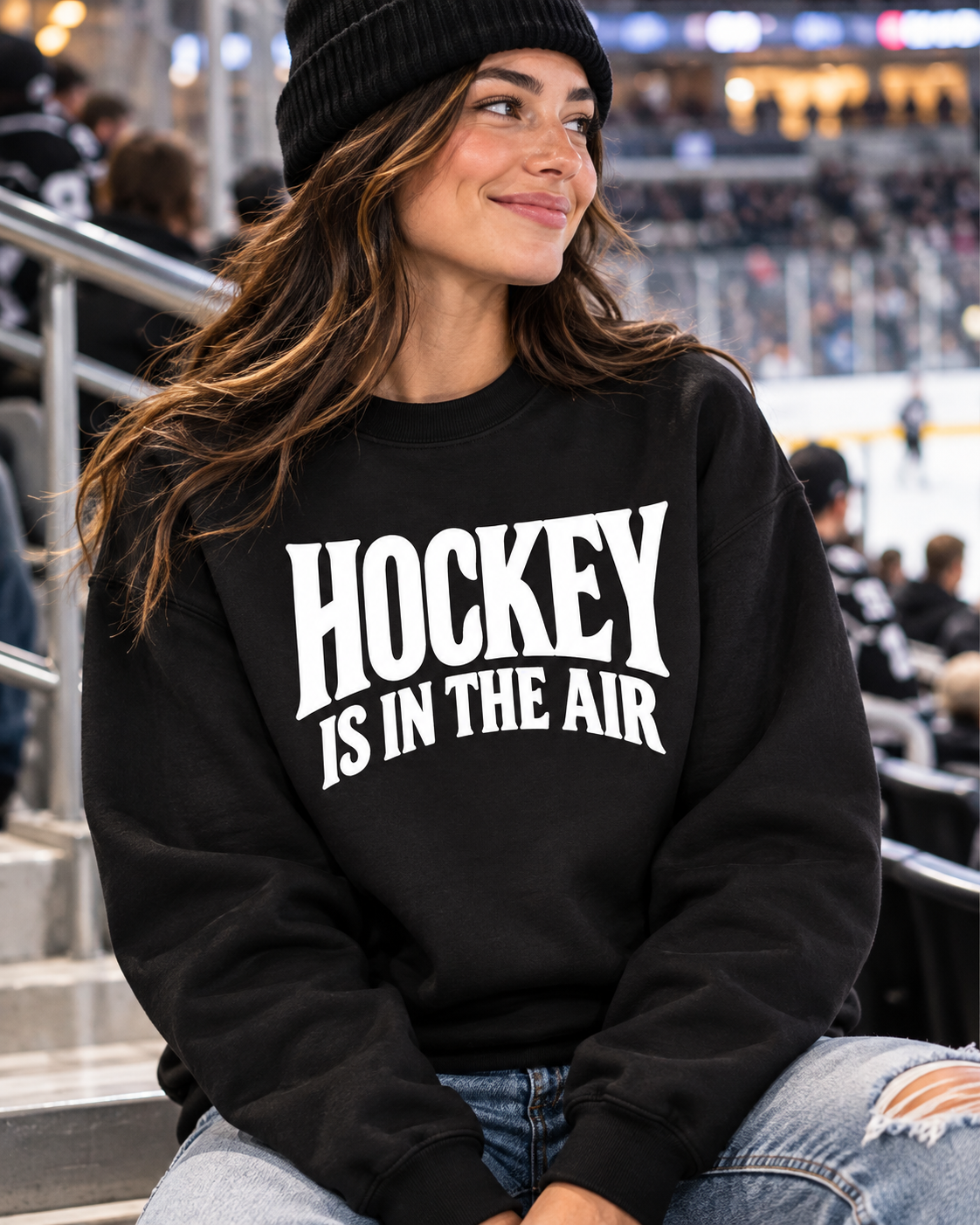 Hockey Is in the Air Unisex Crewneck Sweatshirt