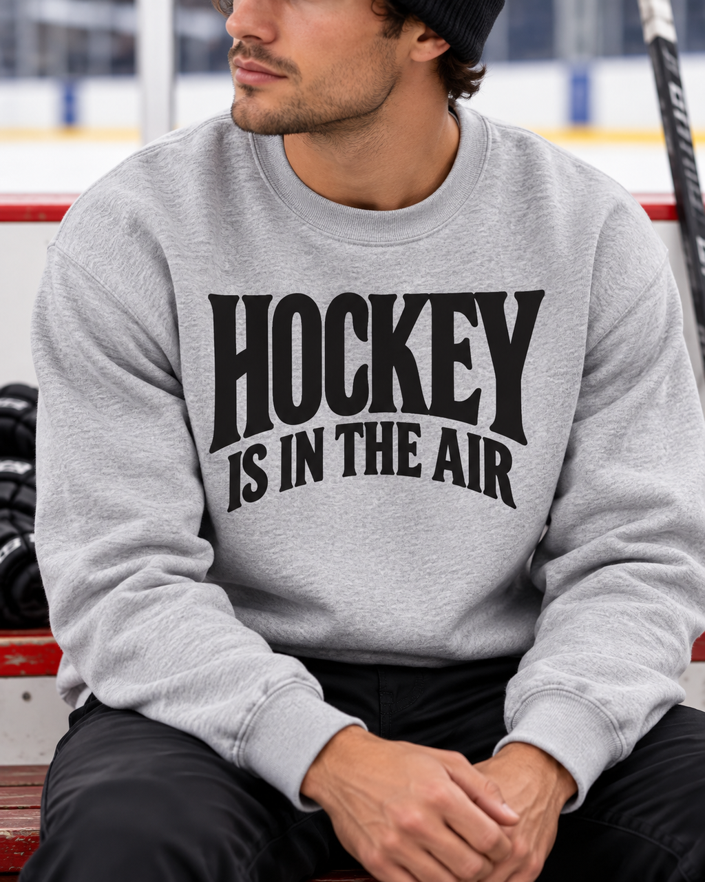 Hockey Is in the Air Unisex Crewneck Sweatshirt