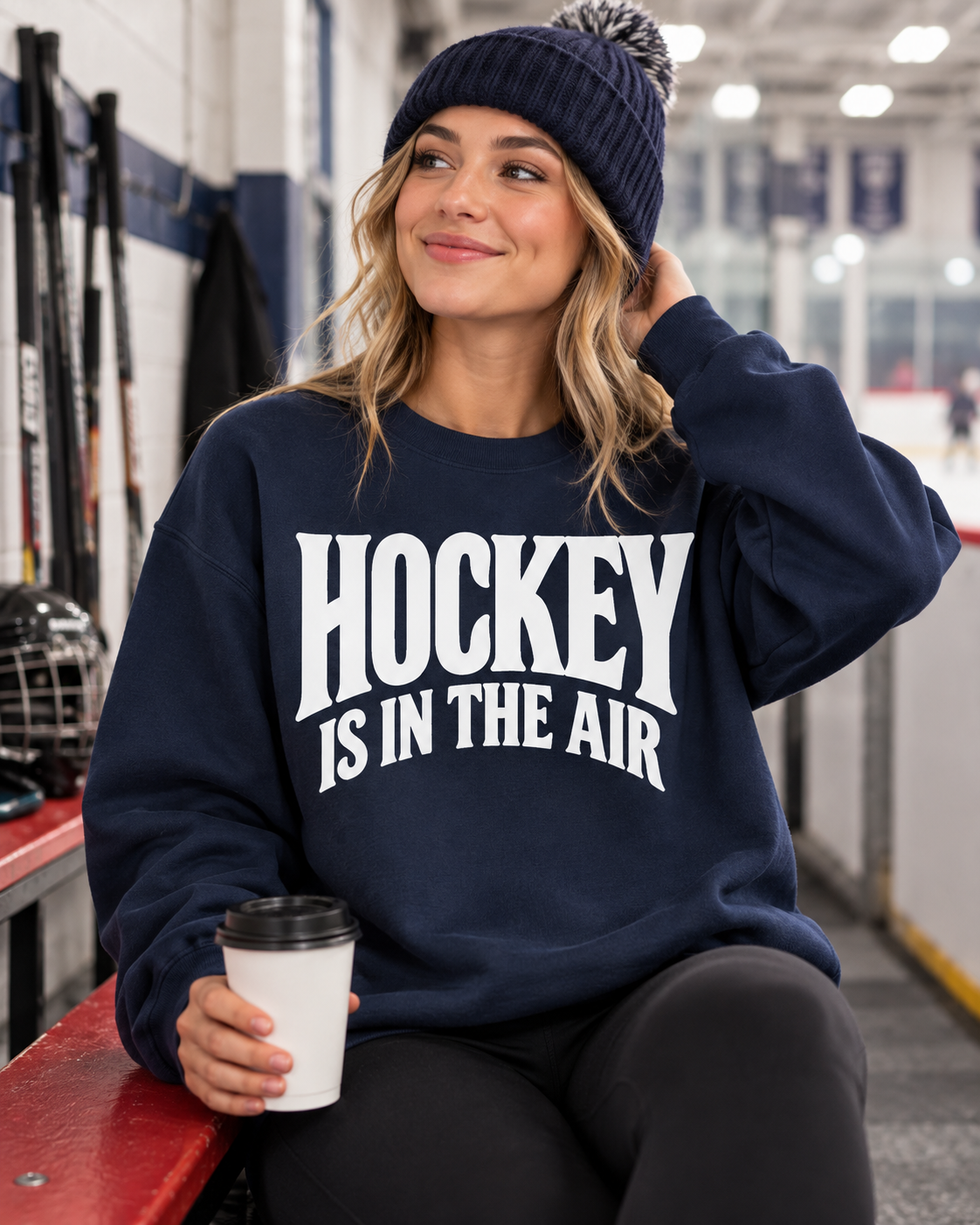 Hockey Is in the Air Unisex Crewneck Sweatshirt