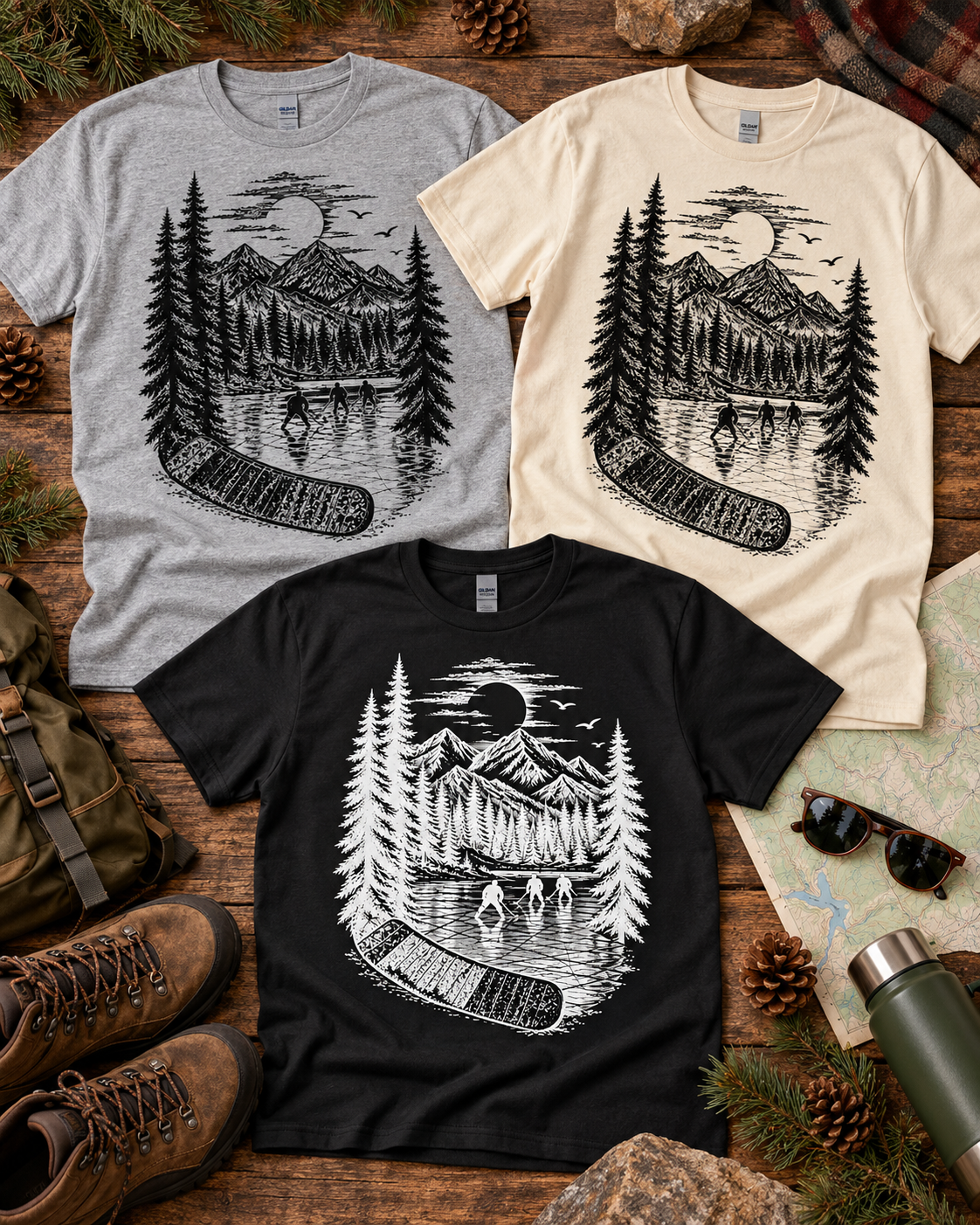 Stick Outdoors Pond Hockey T-Shirt