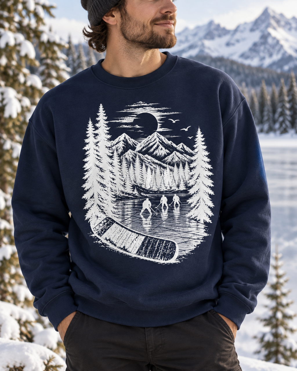 Stick Outdoors Pond Hockey Crewneck Sweatshirt