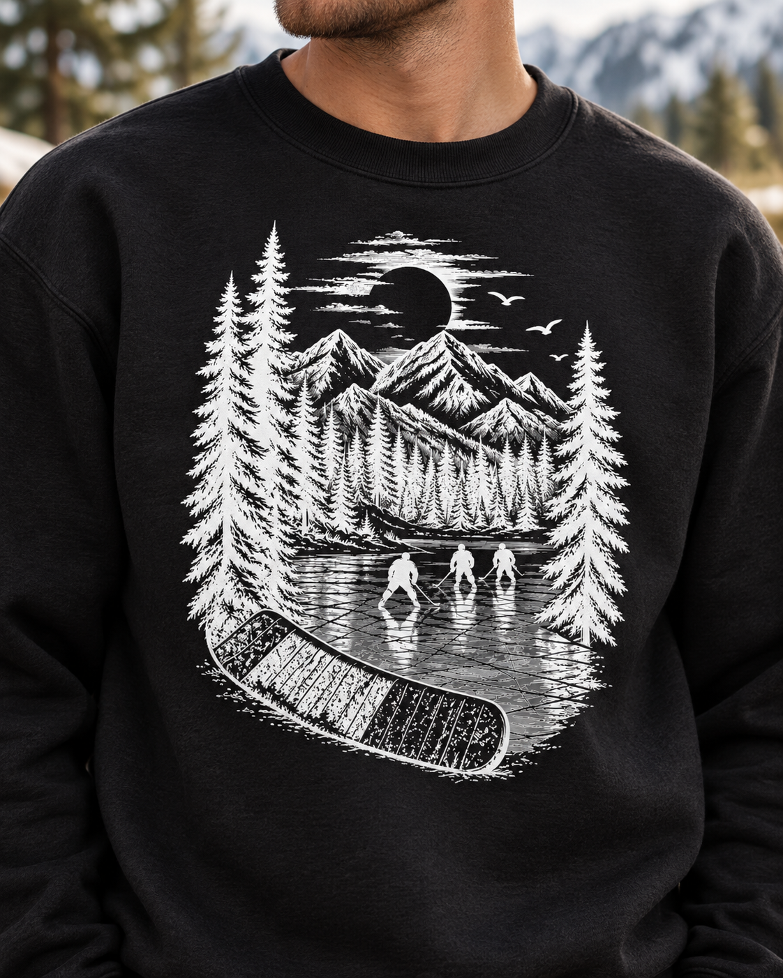 Stick Outdoors Pond Hockey Crewneck Sweatshirt