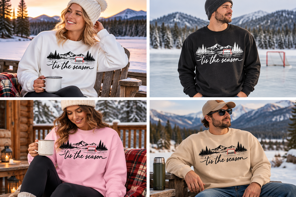 ’Tis the Season Pond Hockey Crewneck Sweatshirt