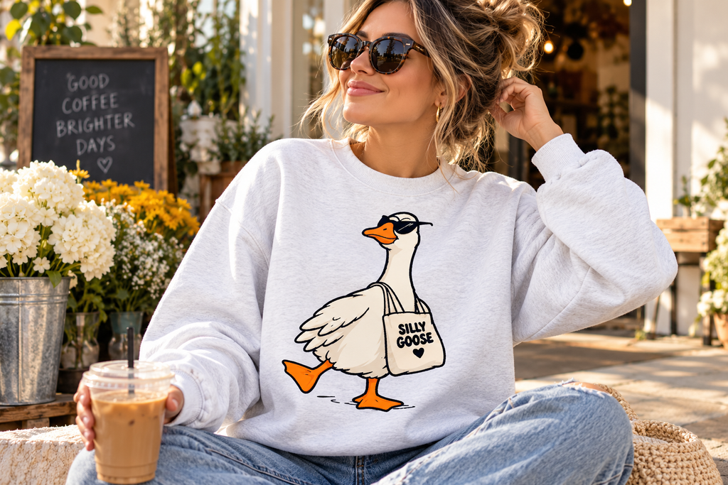 Silly Goose Tote Bag Crewneck Sweatshirt
