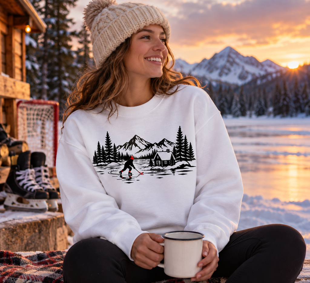 Pond Hockey Red Hat Sweatshirt