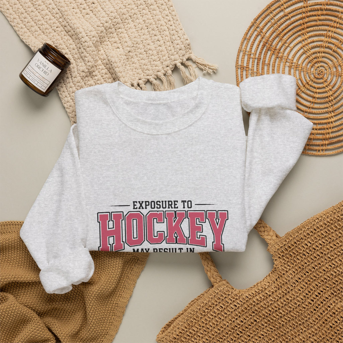 Hockey Happiness Crewneck Sweatshirt for Women