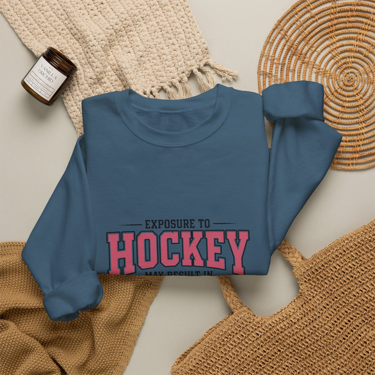 Hockey Happiness Crewneck Sweatshirt for Women