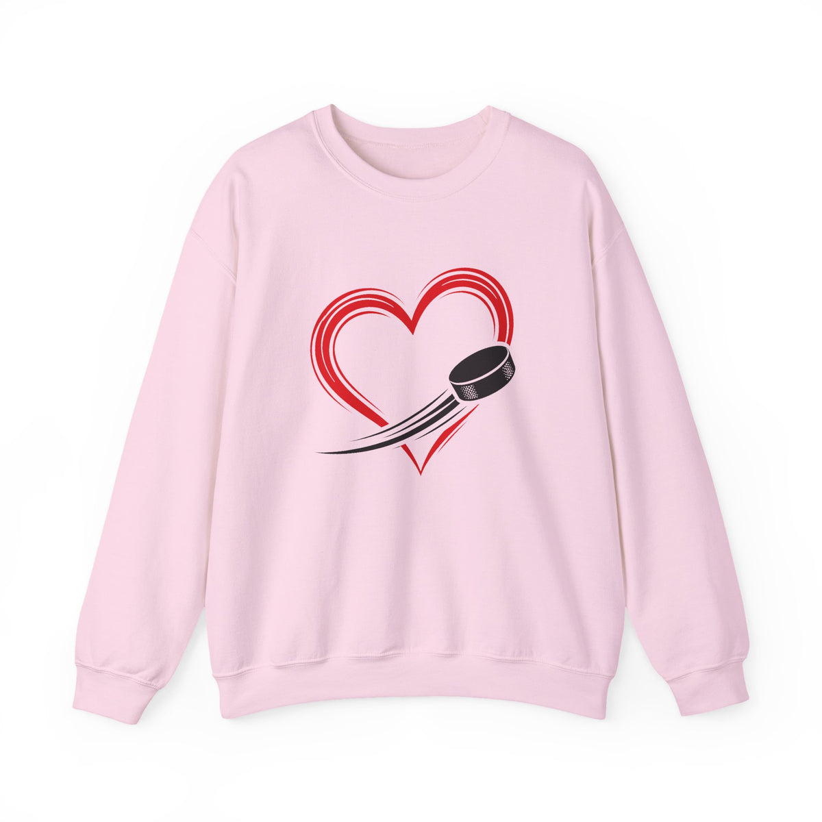 Heart Puck Hockey Crewneck Sweatshirt